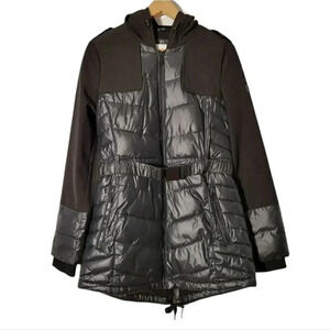 BCBGeneration Puffer Belted Winter Jacket Black Size Small.